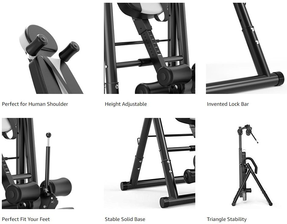 Inversion table ankle holders