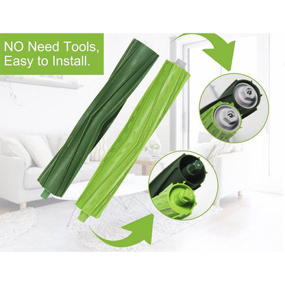 Multi surface rubber brushes for Roomba