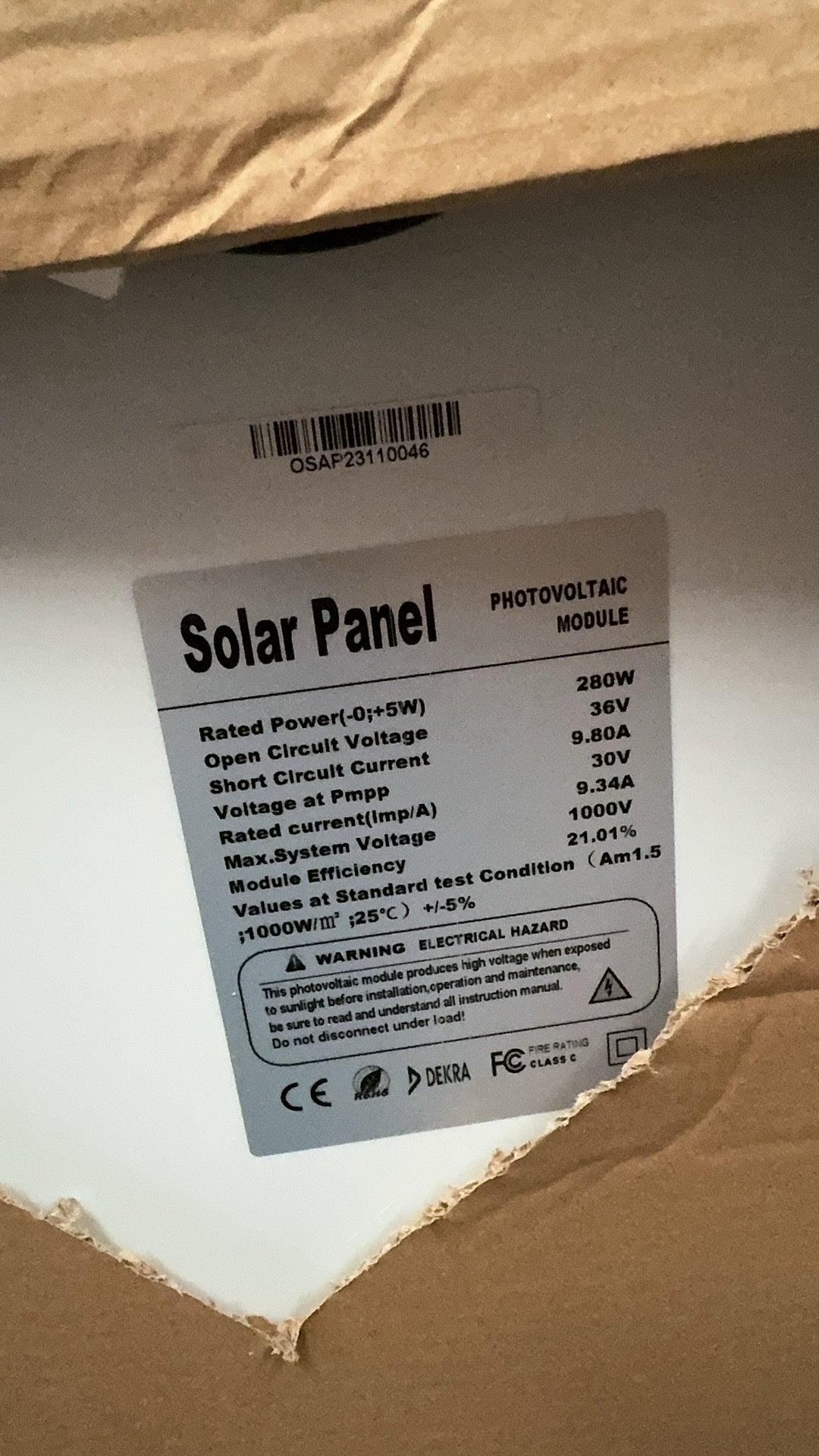 Solar Panel 280W Polycrystalline