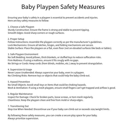 Portable Baby Playpen Fence Gate Wall Fence Barrier Play Gym Mat 125cm