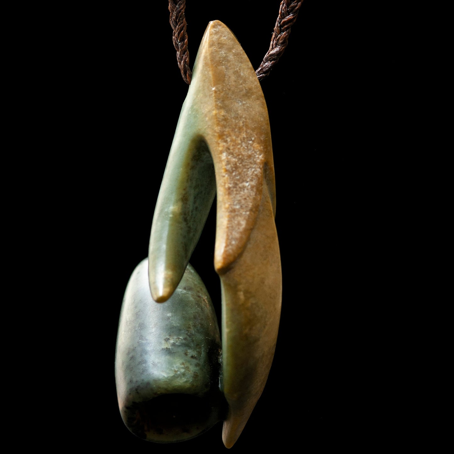 Stylised Jade Seed Pod Koauau - Flute, handcrafted pendant, instrument
