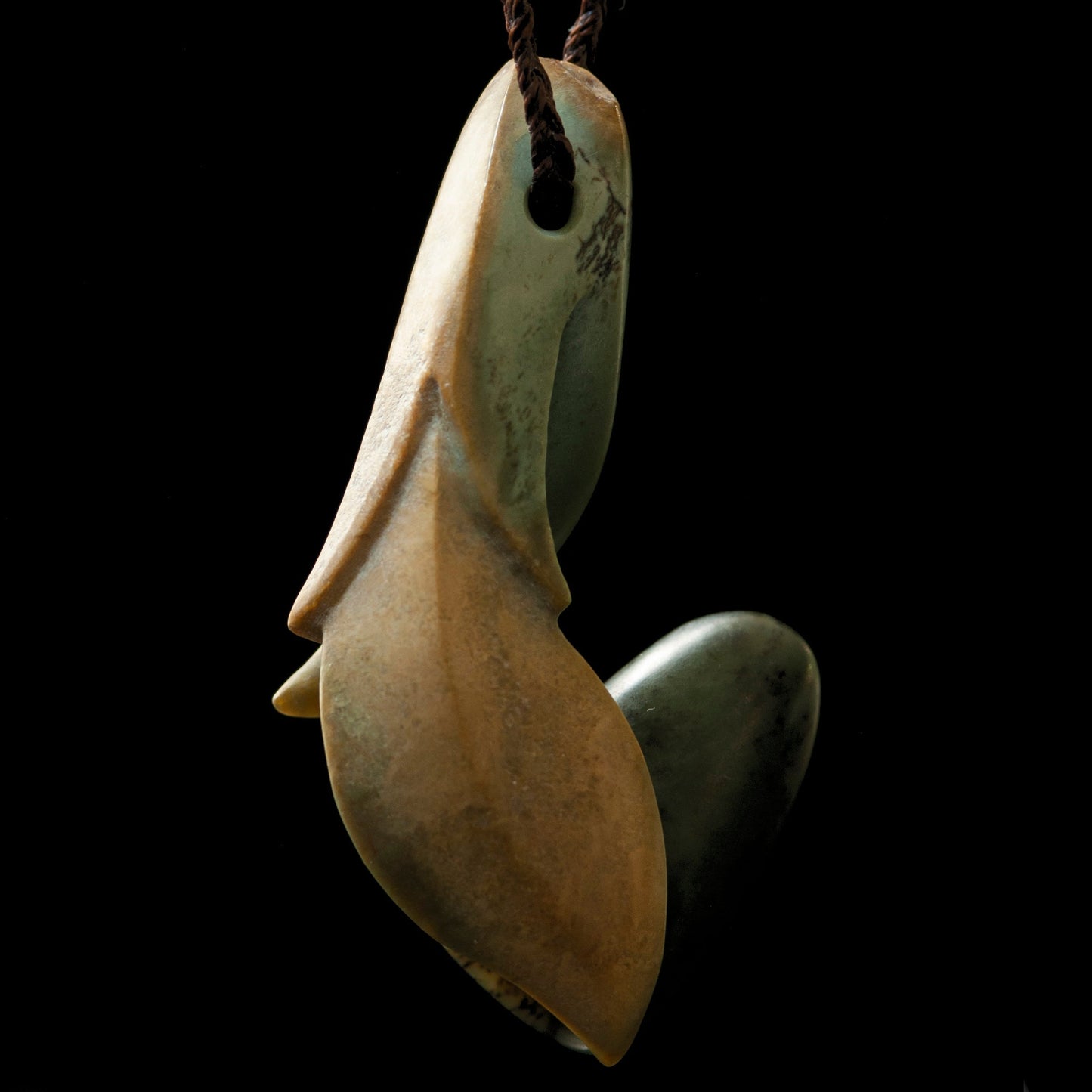 Stylised Jade Seed Pod Koauau - Flute, handcrafted pendant, instrument