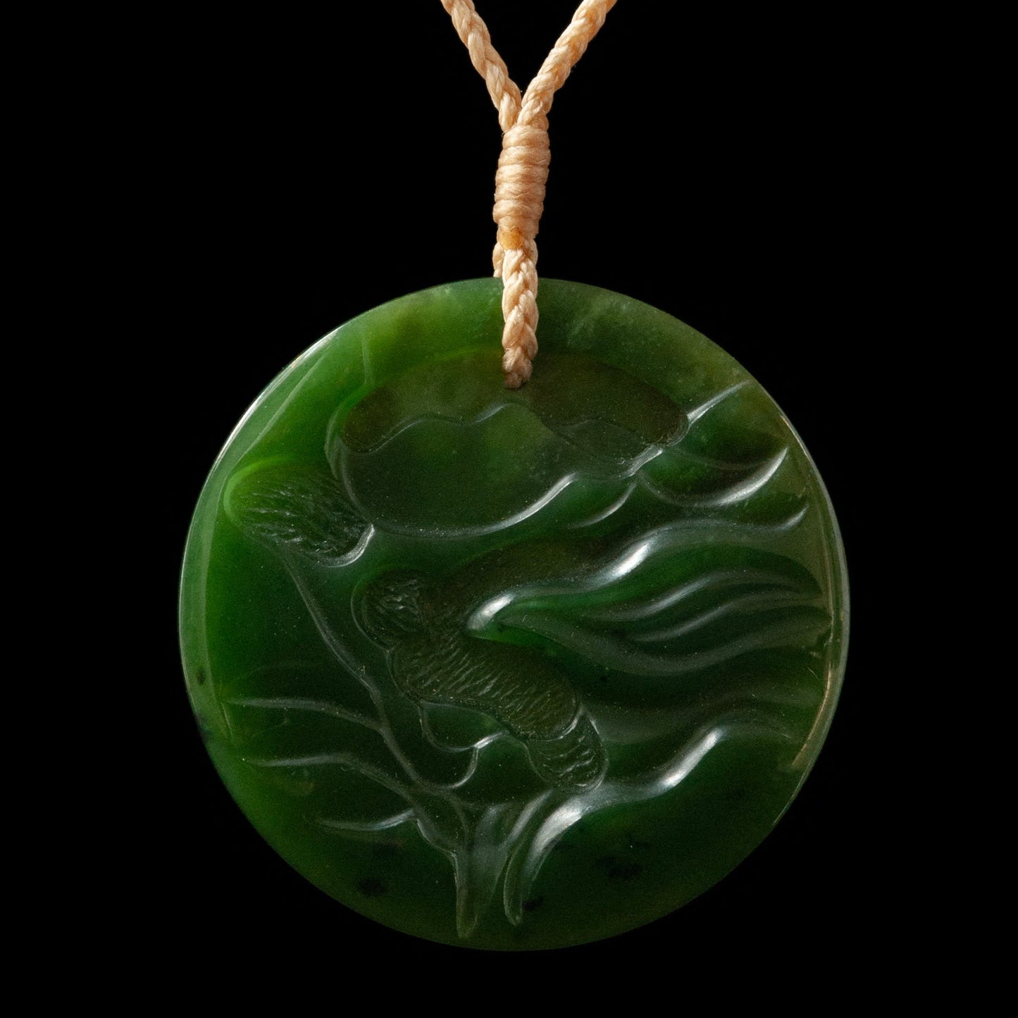 Jade disc, one-off, exquisite art piece by Nick Balme Necklace
