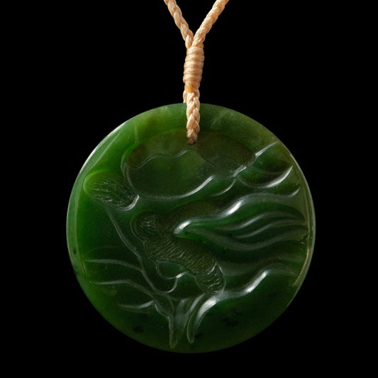 Jade disc, one-off, exquisite art piece by Nick Balme Necklace