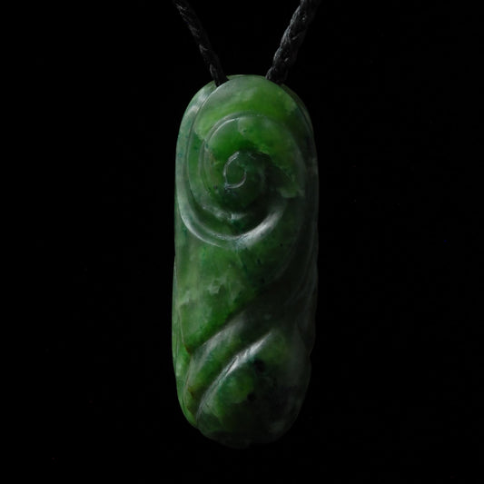 Contemporary Carved Jade Pendant by Madelyne Gourdin