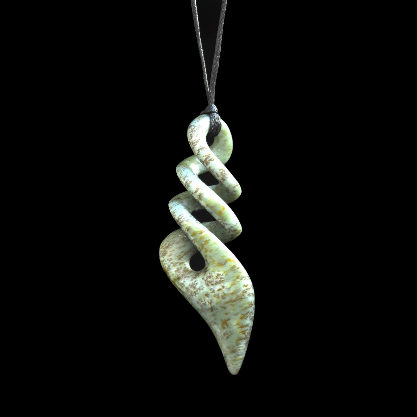 Large Jade Triple Twist or Pikorua Pendant by Shaun Gardiner