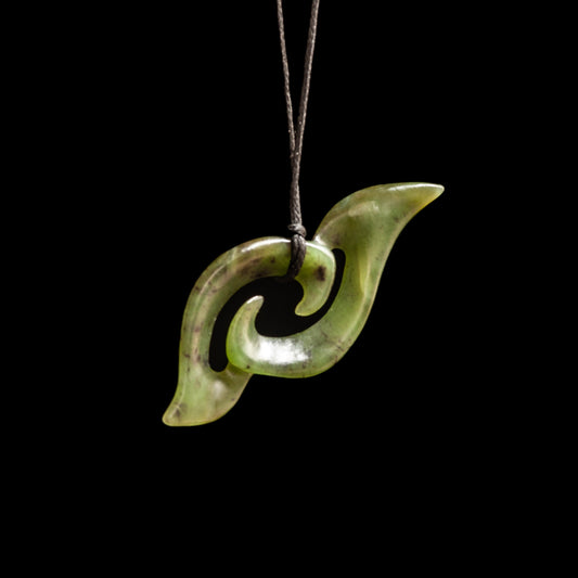 Jade Double Koru Pendant by Shaun Gardiner