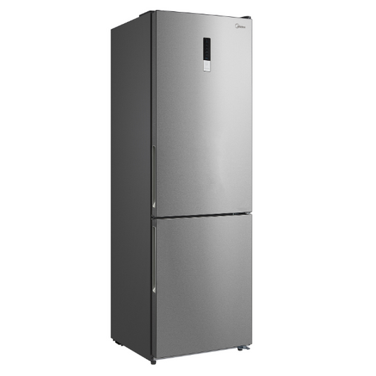 Midea 321L Bottom Mount Fridge Freezer Stainless Steel