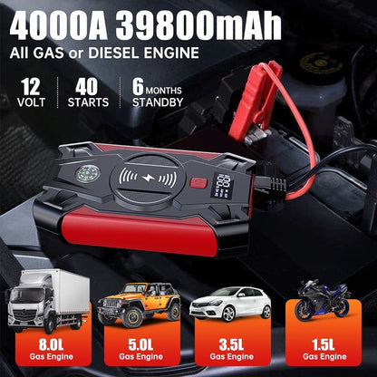 Wireless charging jump starter