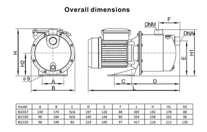 Household Water Pump Electric Garden Jet Pump 750W 1HP