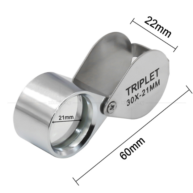 Pocket Jewelry Loupe 30x 21mm Jewelers Eye Magnifying Glass Magnifier