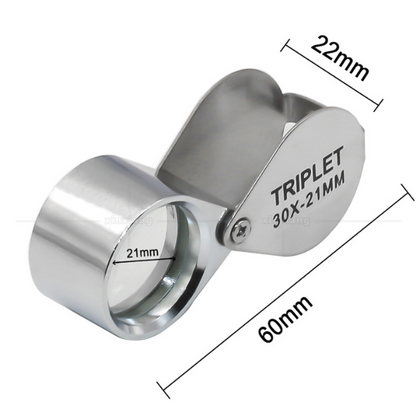 Pocket Jewelry Loupe 30x 21mm Jewelers Eye Magnifying Glass Magnifier