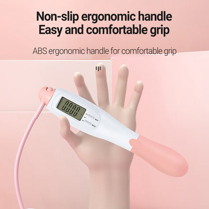 Cordless Skipping Digital Jump Rope (Pink/White)