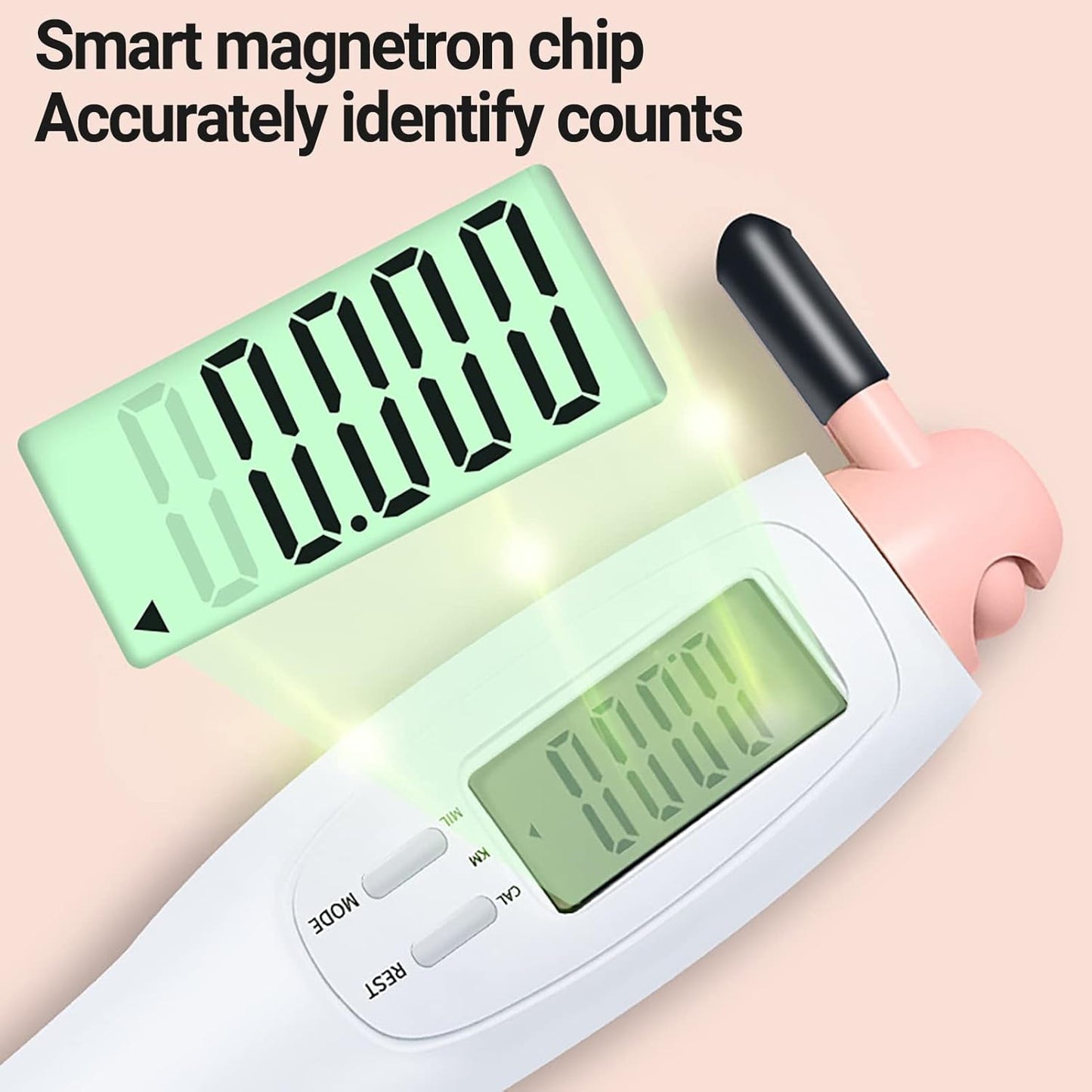 Cordless Skipping Digital Jump Rope (Pink/White)