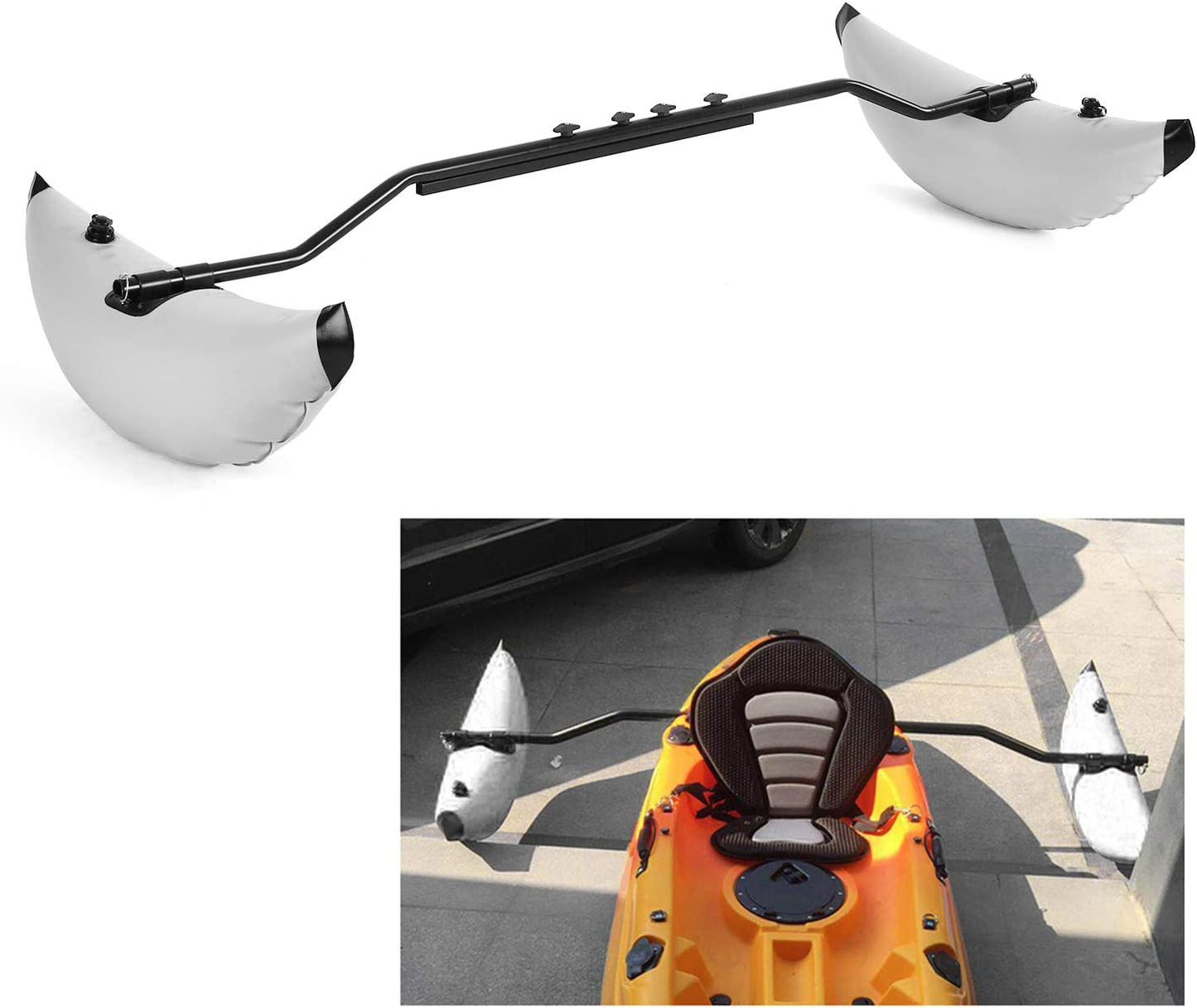 Inflatable kayak float side view