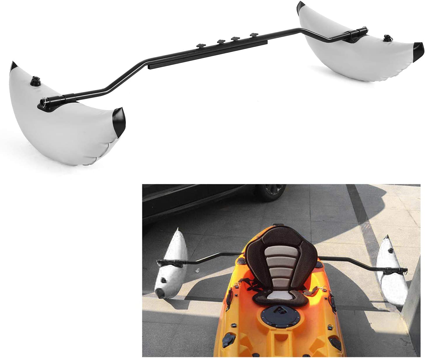 Inflatable kayak float side view