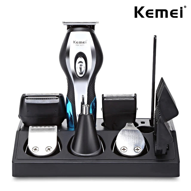 Hair trimmer in use on beard