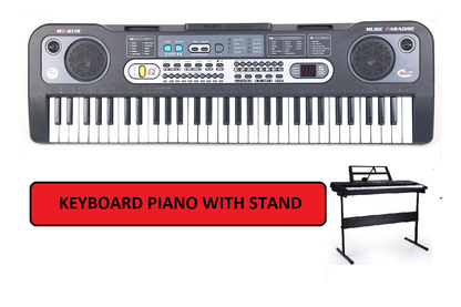 Keyboard Piano with Piano Music and Piano Stand