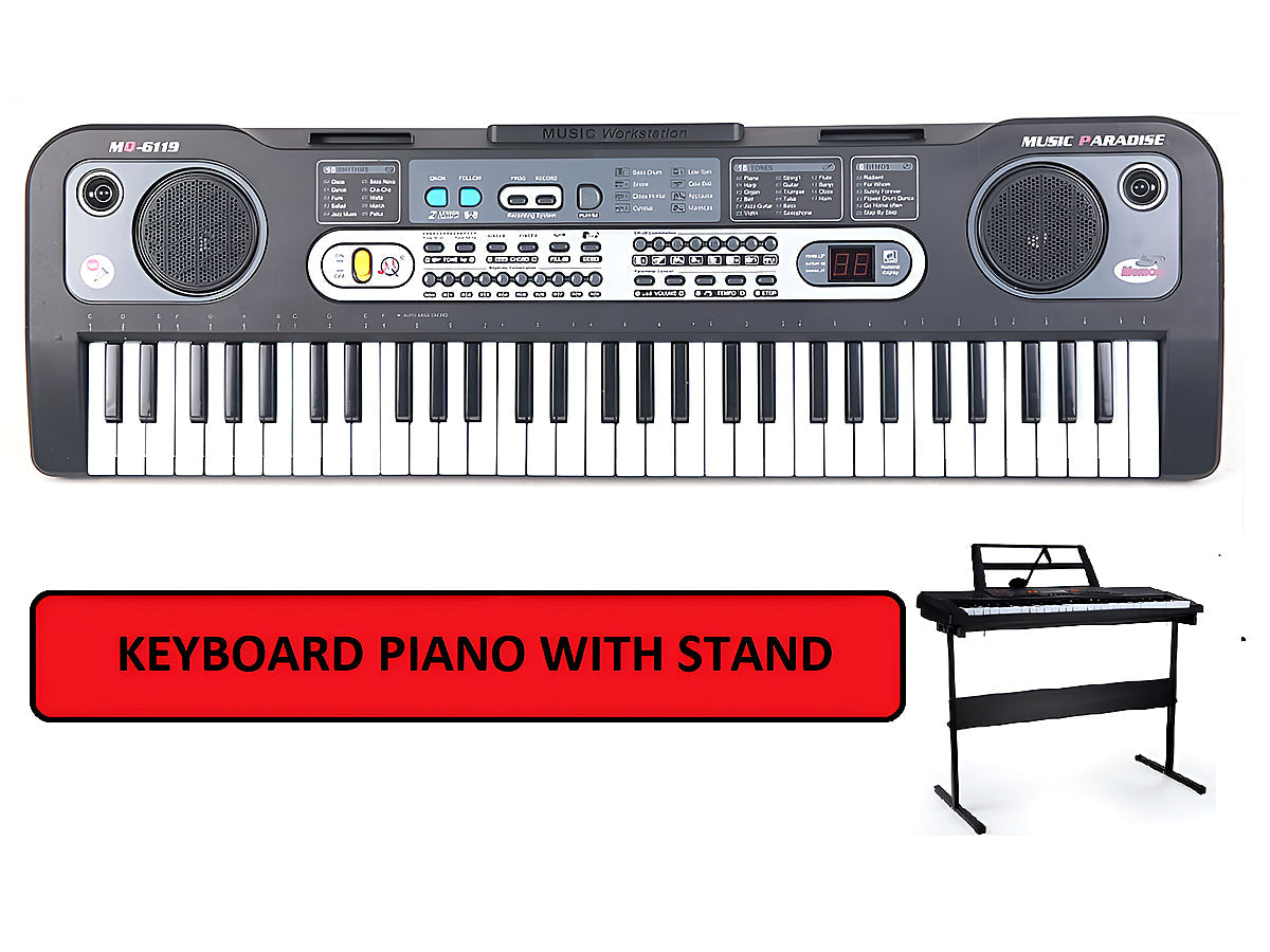 Keyboard Piano with Piano Music and Piano Stand