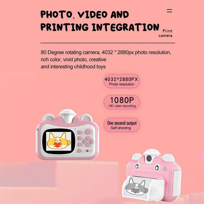 Kids camera with stickers and color pencils