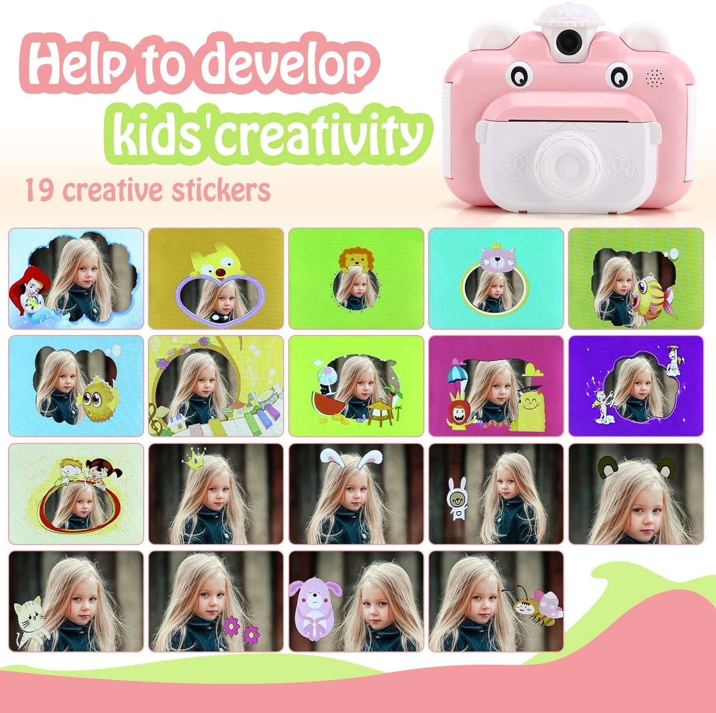 Child holding instant print camera