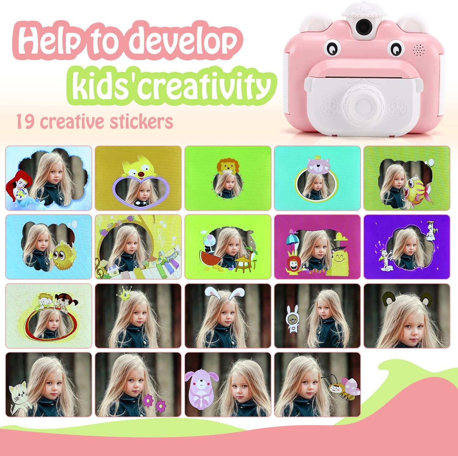 Child holding instant print camera