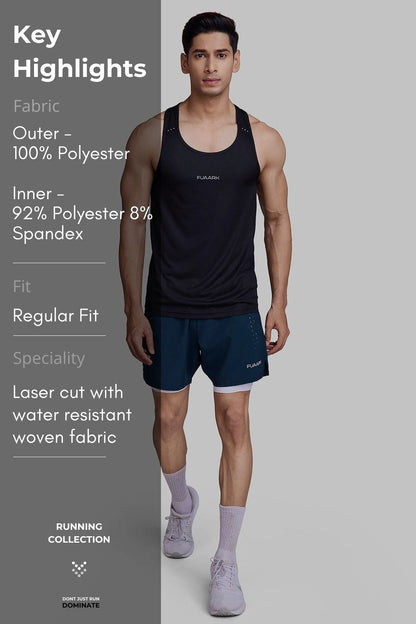 2 in 1 Laser Shorts Pine Green