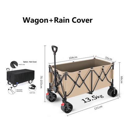Heavy Duty Collapsible Trolley,Wagon Cart – Extra Large 260L, All-Terrain Wheels LJ1113
