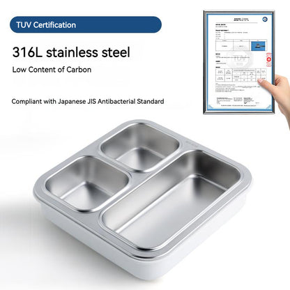 Big Bento Lunch Box — 316L Stainless Steel, 3 Compartments, Leak-Proof