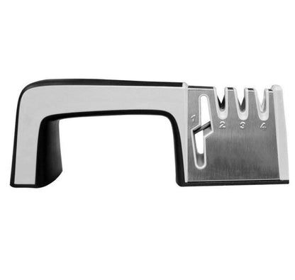 Knife and Scissor Sharpener Grip Easy with 3 Sharpening Options & Scissor Slot