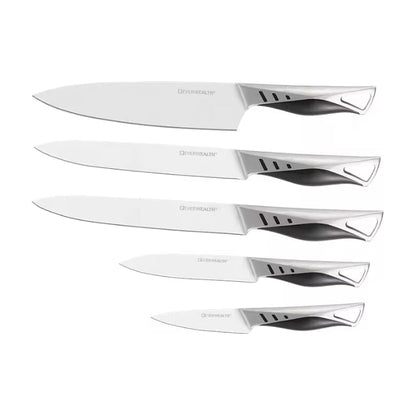 Kitchen Knife Set with Walnut Wood Block Holder