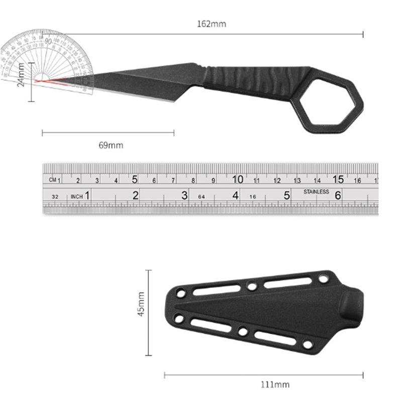 Stainless Steel Mini Knife with Chain and Dedicated Sheath Camping Neck Knives Hand Tools