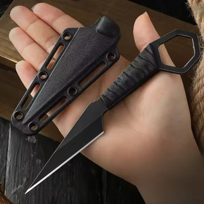 Stainless Steel Mini Knife with Chain and Dedicated Sheath Camping Neck Knives Hand Tools