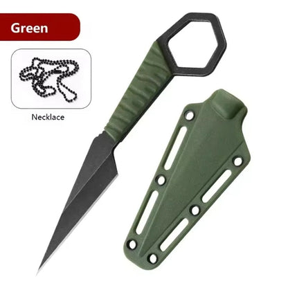 Stainless Steel Mini Knife with Chain and Dedicated Sheath Camping Neck Knives Hand Tools