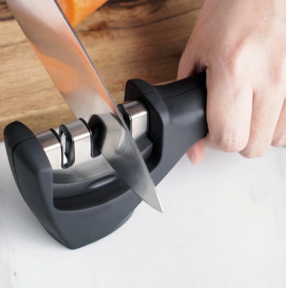 Knife Sharpener Grip Easy to Use 3 Sharpening Options