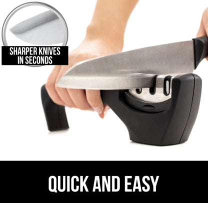 Knife Sharpener Grip Easy to Use 3 Sharpening Options