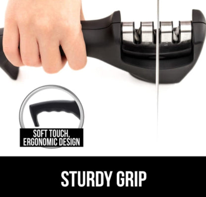 Knife Sharpener Grip Easy to Use 3 Sharpening Options