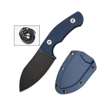 EDC Fixed Blade with Sheath and Necklace Stainless Steel for Hiking & Camping