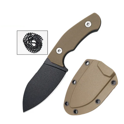 EDC Fixed Blade with Sheath and Necklace Stainless Steel for Hiking & Camping