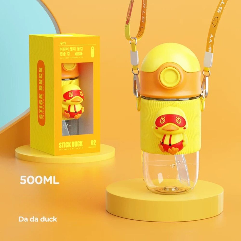 500 ml Korean Kids 3D Shatterproof Sippy Cup Water Bottle with Straw