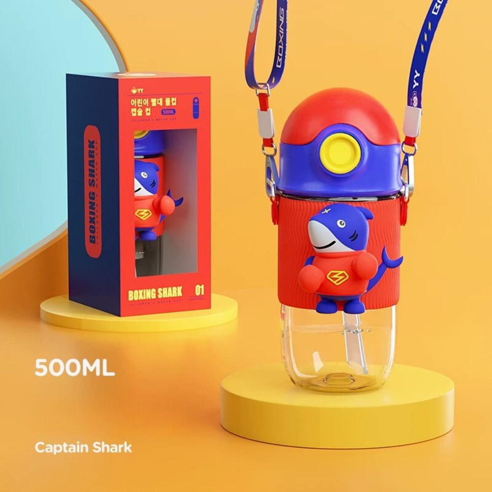 500 ml Korean Kids 3D Shatterproof Sippy Cup Water Bottle with Straw