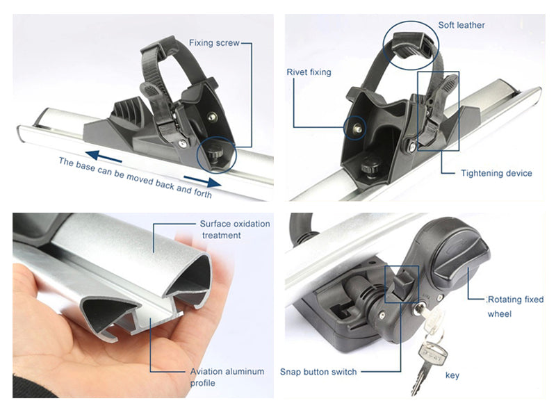 Car Roof Bike Rack, Bike Carrier-Silver