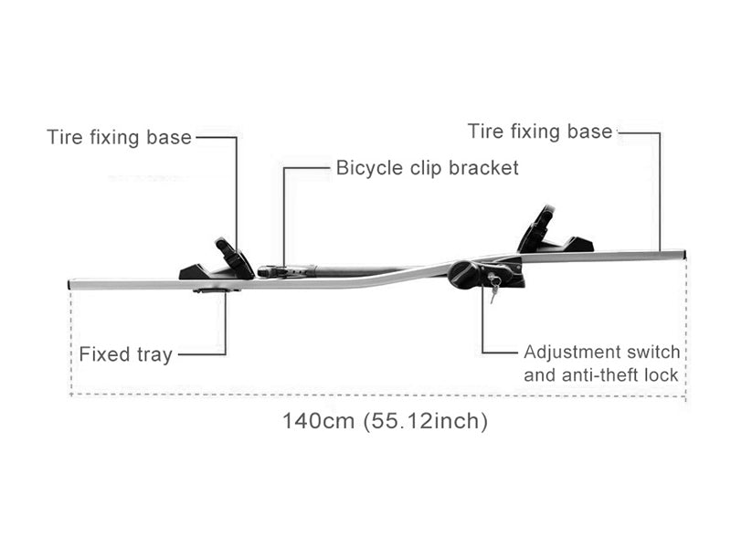 Car Roof Bike Rack, Bike Carrier-Silver