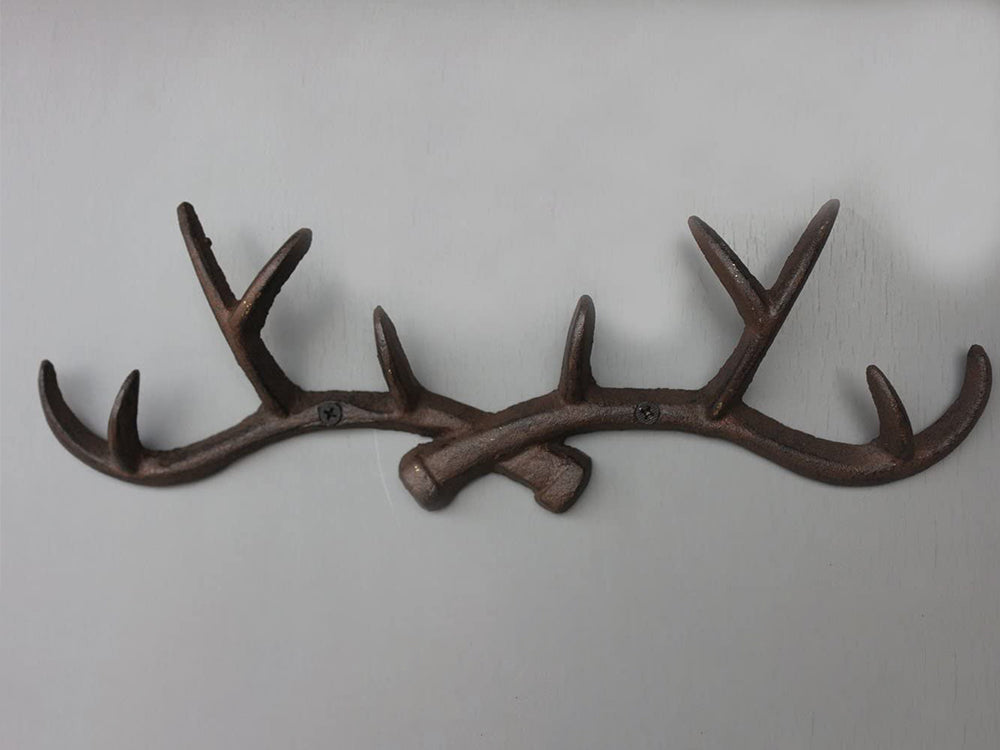 Cast Iron Deer Antlers Coat Rack Key Holder