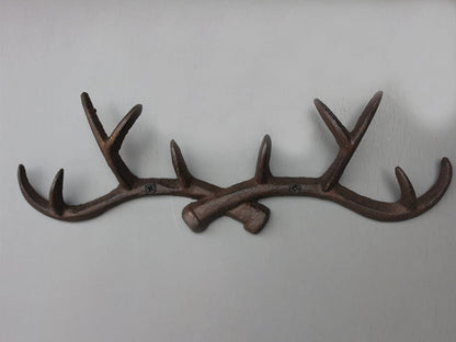 Cast Iron Deer Antlers Coat Rack Key Holder