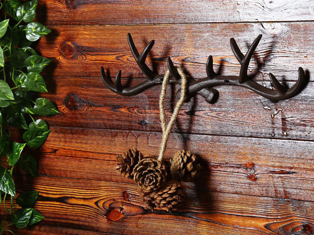 Cast Iron Deer Antlers Coat Rack Key Holder