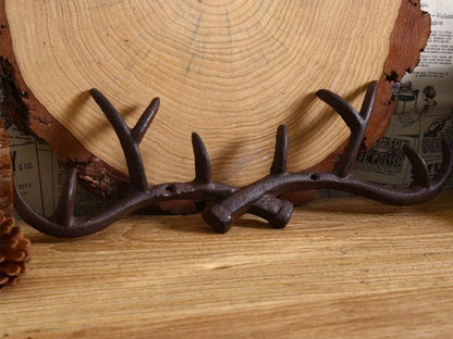 Cast Iron Deer Antlers Coat Rack Key Holder