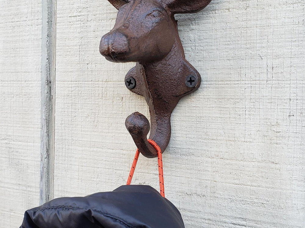 Cast Iron Rustic Deer Head Wall Hook -Set of 2