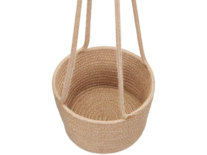 2 Pcs Jute Rope Hanging Planter Woven Plant Basket