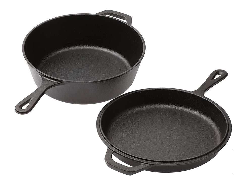 2 In1 Cast Iron Skillet Set